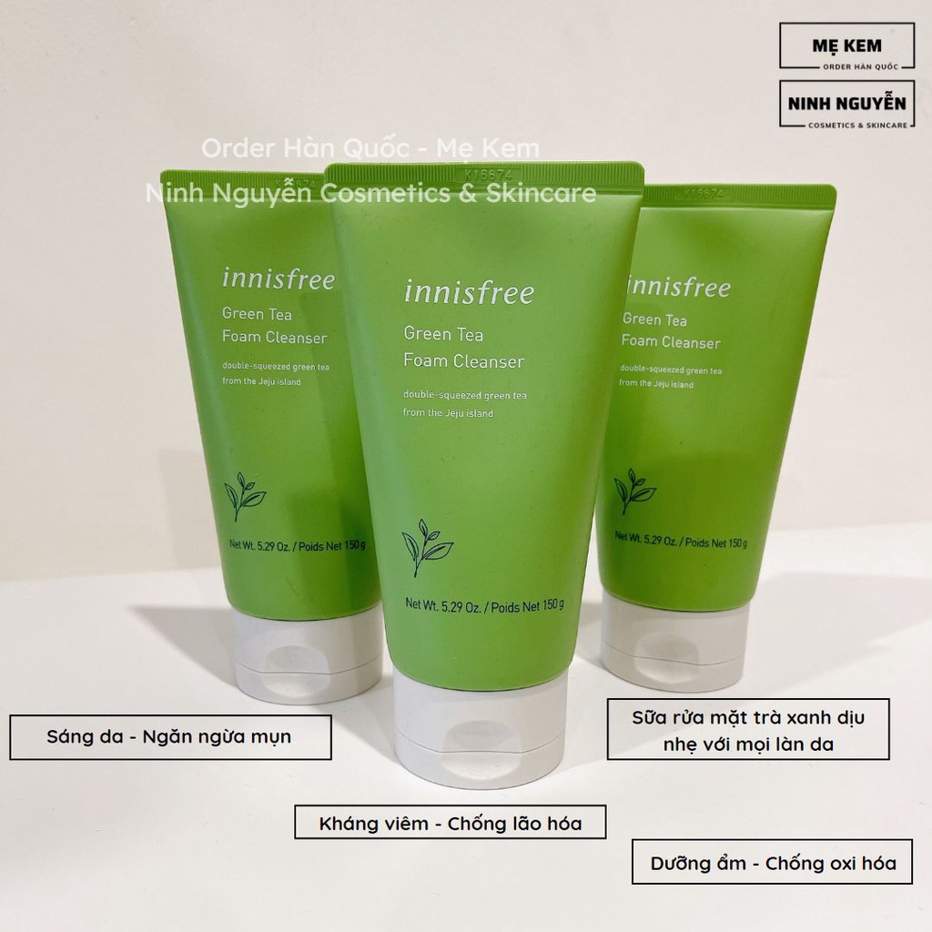 Sữa rửa mặt trà xanh Innisfree Green Tea Pure Cleansing