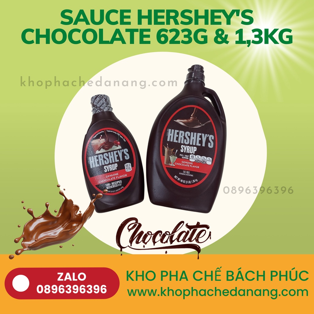 Sốt Topping Hershey's Socola Chai 1kg3 Syrup Chocolate Hershey Mỹ