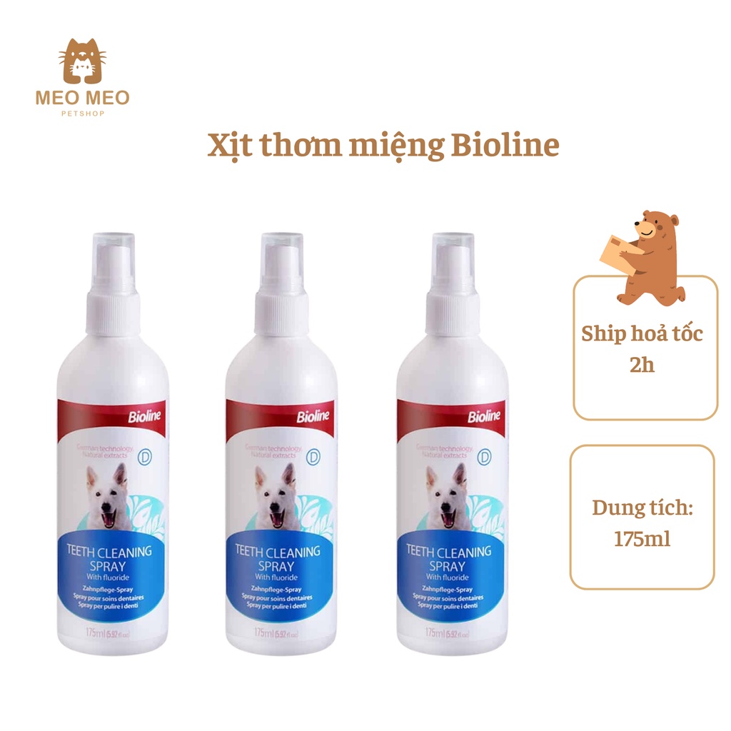 Xịt thơm miệng cho chó Bioline 175ml