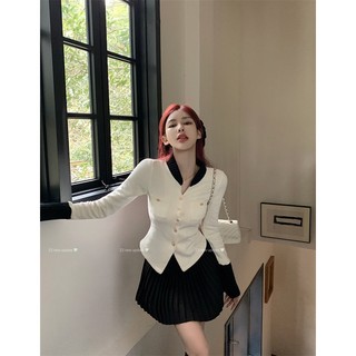 set váy áo sowmi tay dài kèm váy xếp li