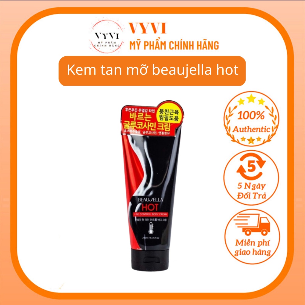 Kem tan mỡ Beaujella Hot Line Control Body Cream đốt mỡ thừa trên da, làm săn chắc da 200ml