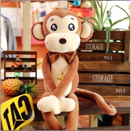 Thú nhồi bông hình con khỉ tay dài nhiều màu sắc, Kích thước 75cm, 85cm, chất vải hàng cao cấp