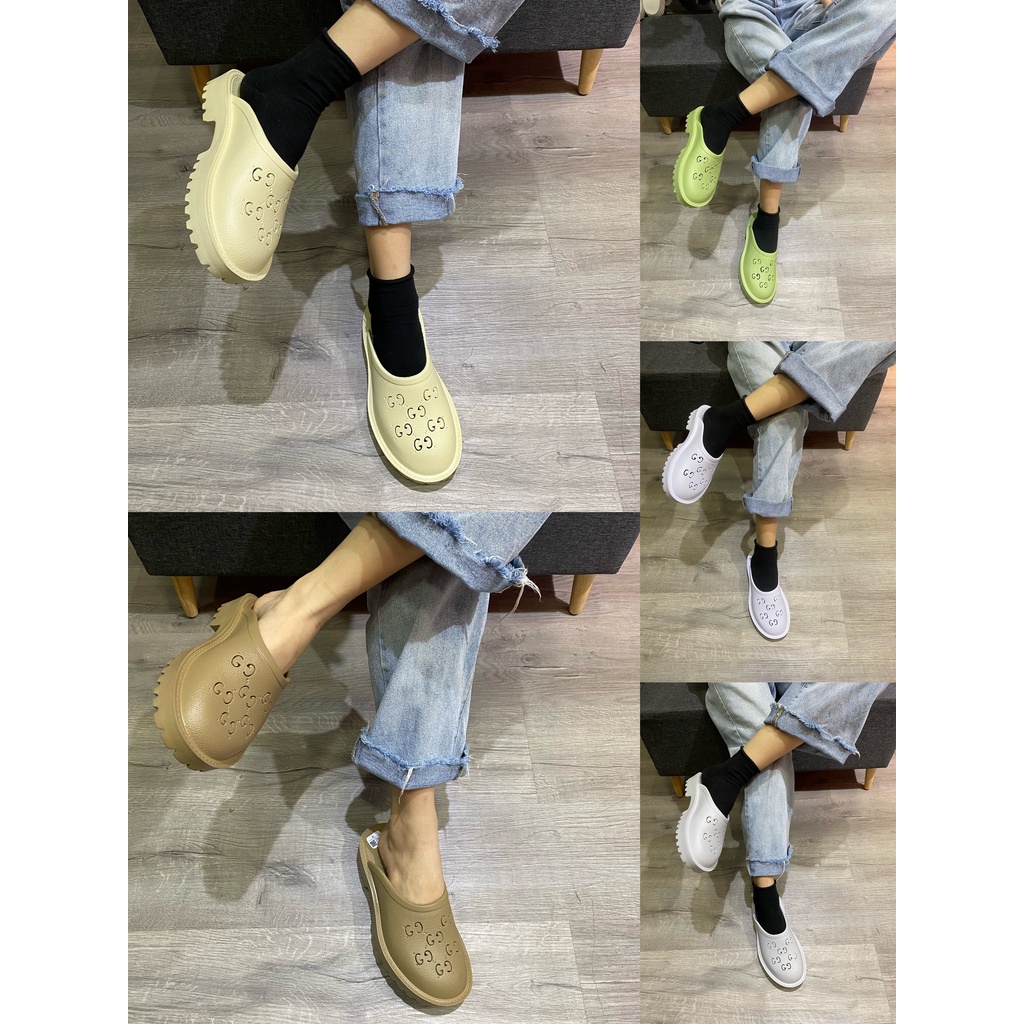 Dép Gucci sục nhựa nữ - siêu nhẹ êm chân đế cao