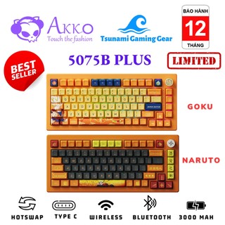 Bàn phím cơ akko 5075b plus dragon ball goku | akko 5075b plus naruto | rgb | 3 mode