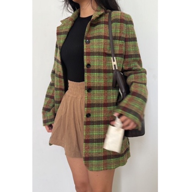 Blazer công sở hàng Nhật Còn nguyên tag vải caro nỉ cực ấm