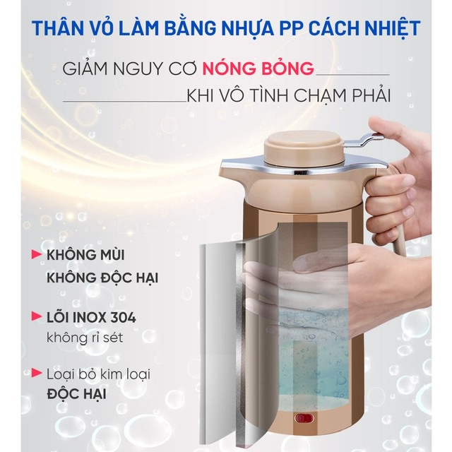 Ấm Siêu Tốc ủ 3 lít 2 trong 1 GUGKOO ủ Nóng và giữ nhiệt. Bảo hành 6 tháng