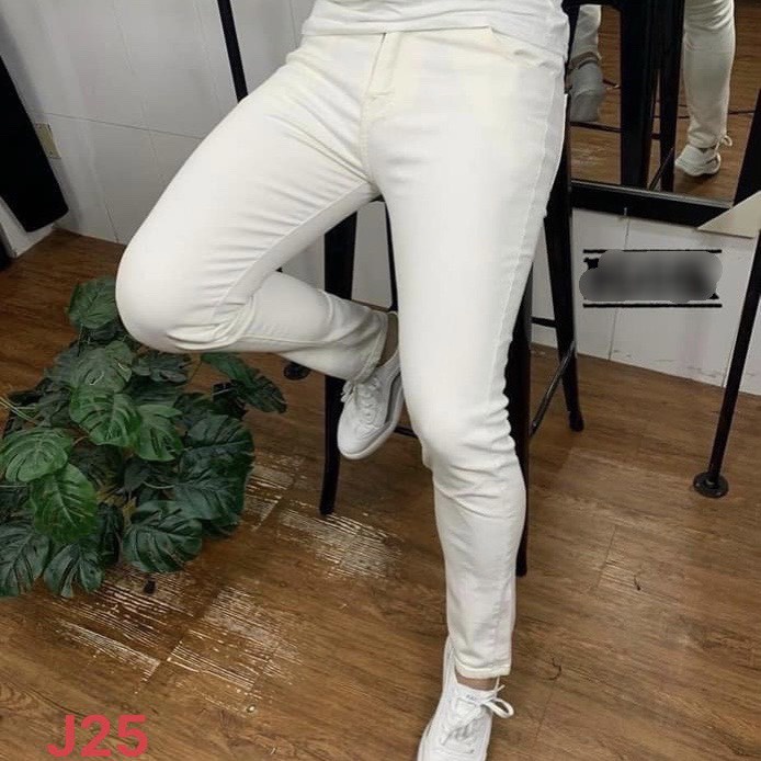 Quần Jean Nam Trắng Trơn Dài Chất Denim Cao Cấp Phong Cách Trẻ Trung Năng Động J25