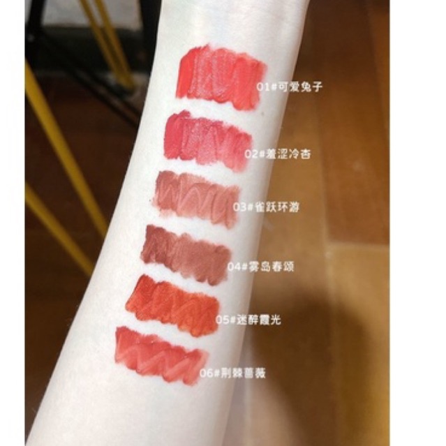 Son kem Hohokang Lip Mud thỏ xanh đáng yêu trang điểm môi mềm mịn