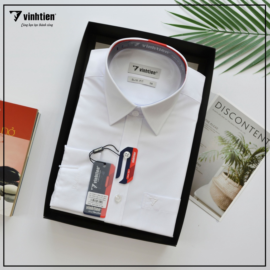 Áo Sơ Mi Trắng Dài Tay Form Slimfit Vĩnh Tiến 369