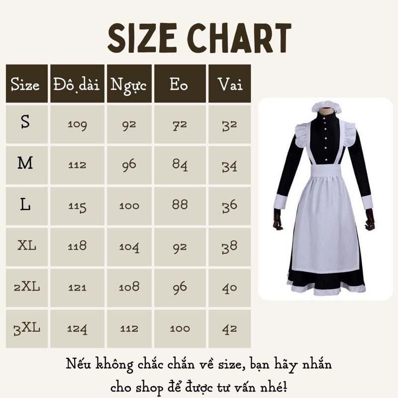 Maid Bộ Cosplay dành cho cả Nam Nữ  Full phụ kiện