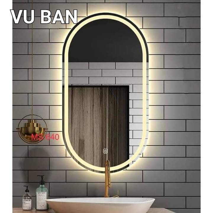Gương oval treo phòng tắm bàn trang điểm cao cấp VUBAN