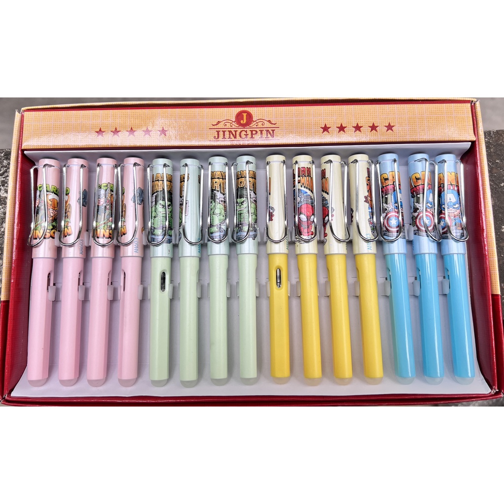 Bút mực tẩy được in hình - ngòi kín kim tinh êm trơn, thanh đậm nhẹ