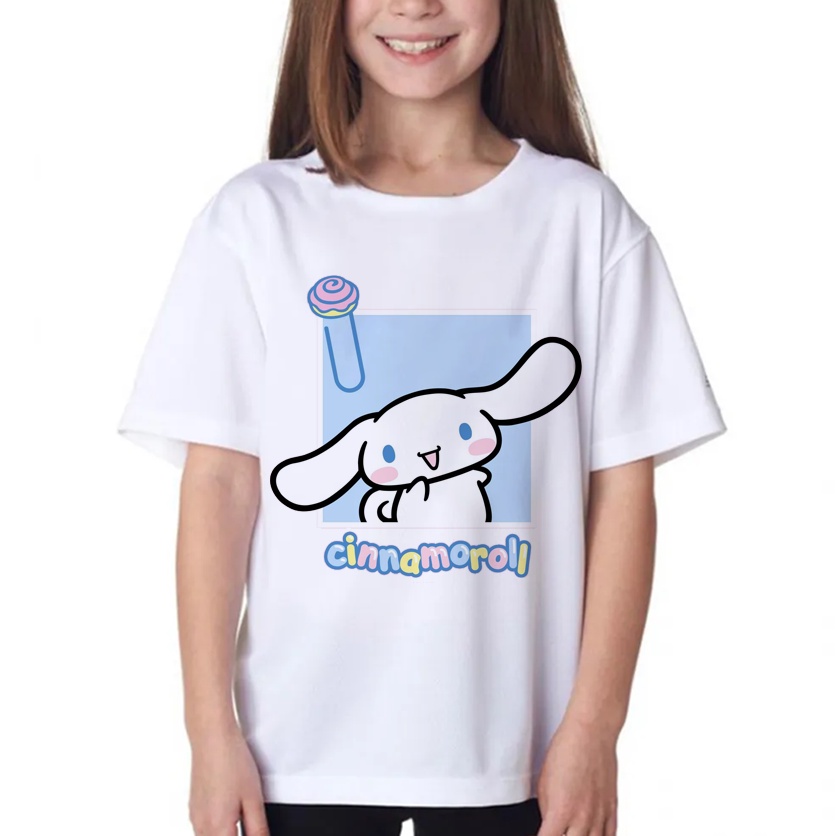 Áo Thun Hoạt Hình Cinnamoroll Thời Trang Unisex Nam Nữ