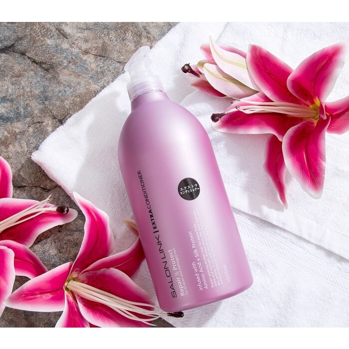 Bộ dầu gội xả Kumano Salon Link Extra 1000ml Nhật Bản cung cấp dưỡng chất giúp tóc mềm mượt