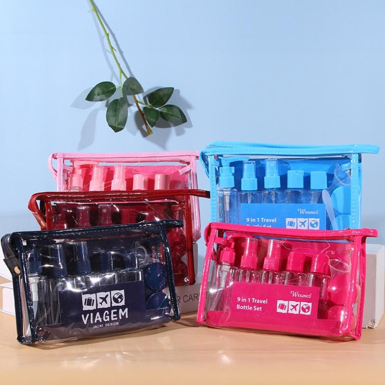 Bộ chiết mỹ phẩm 9 món kèm túi siêu xinh