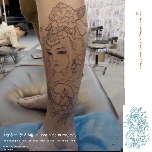 Yuji geisha người đàn ông và phụ nữ mô hình dán hình xăm không thấm nước lâu dài mô hình mô phỏng nử