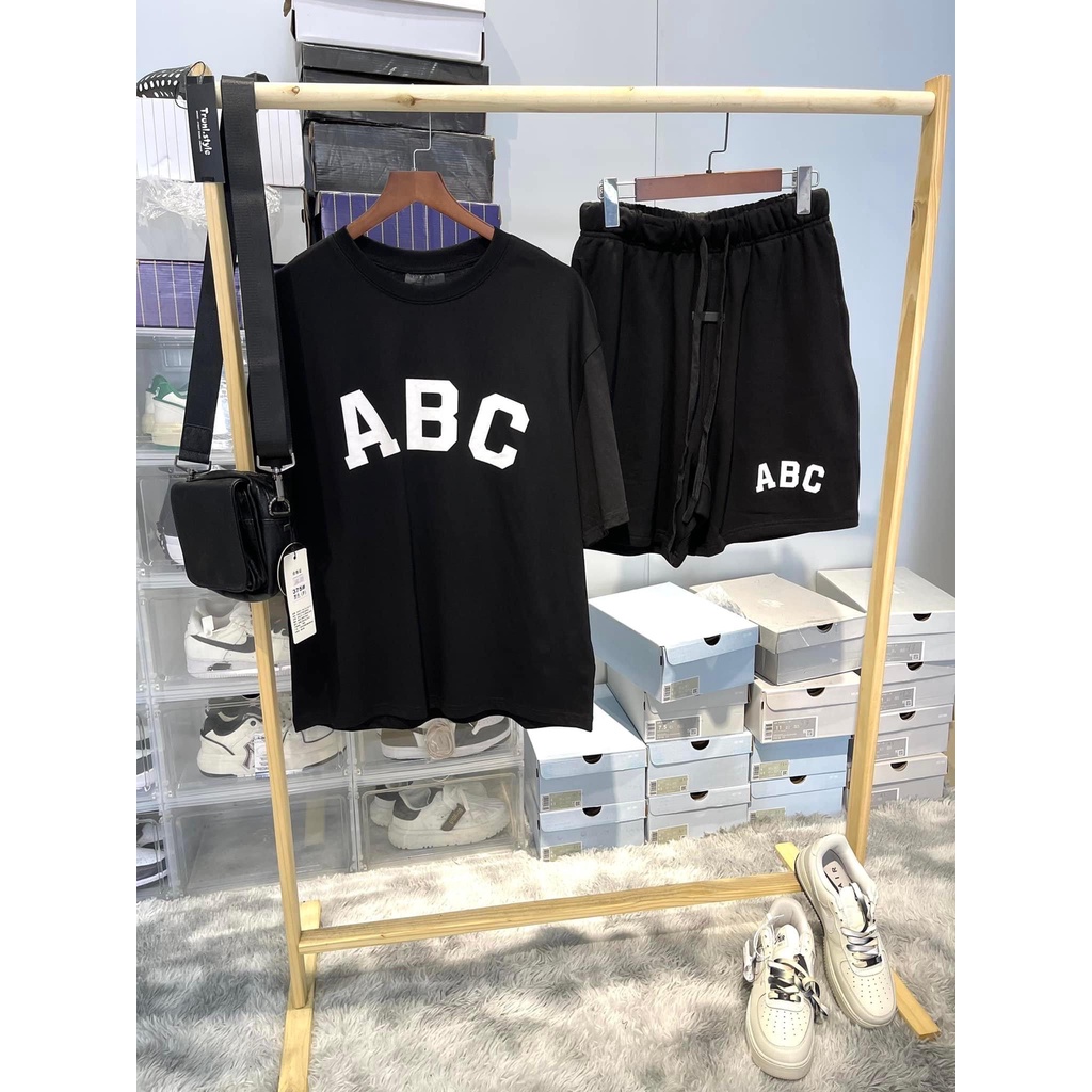 Bộ thể thao abc nam mùa hè mặc đi chơi bộ vải cotton kèm quần  short đủ size thoáng mát