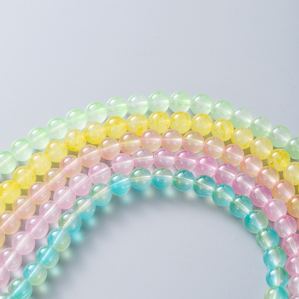 Bộ 20 Hạt Xâu Chuỗi 10mm Màu Gradient Bằng Thủy Tinh