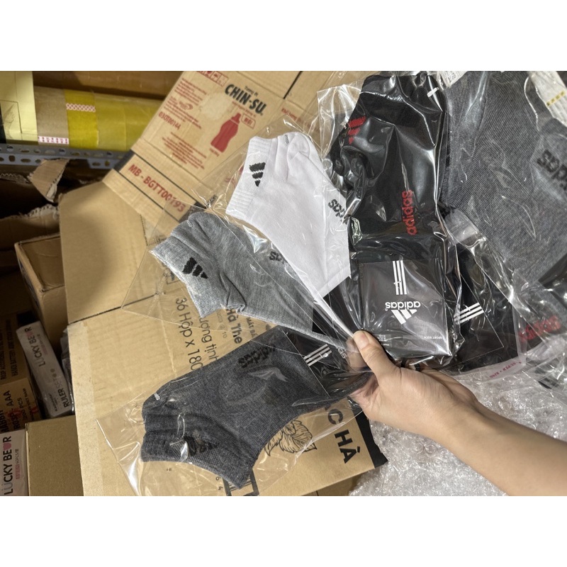 Set 10 đôi tất nam Adidas cổ ngắn loại đẹp