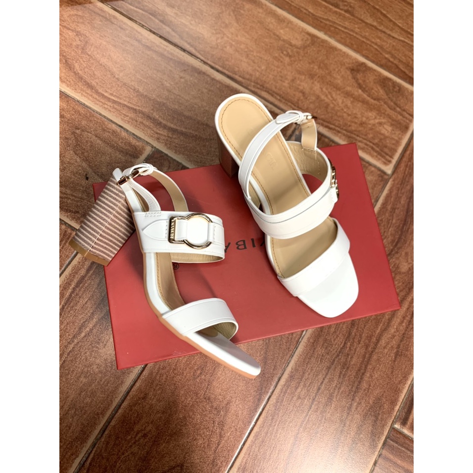 Sandal Nữ Da Thật Gót Trụ Cao 7cm Dép Quai Ngang Nữ