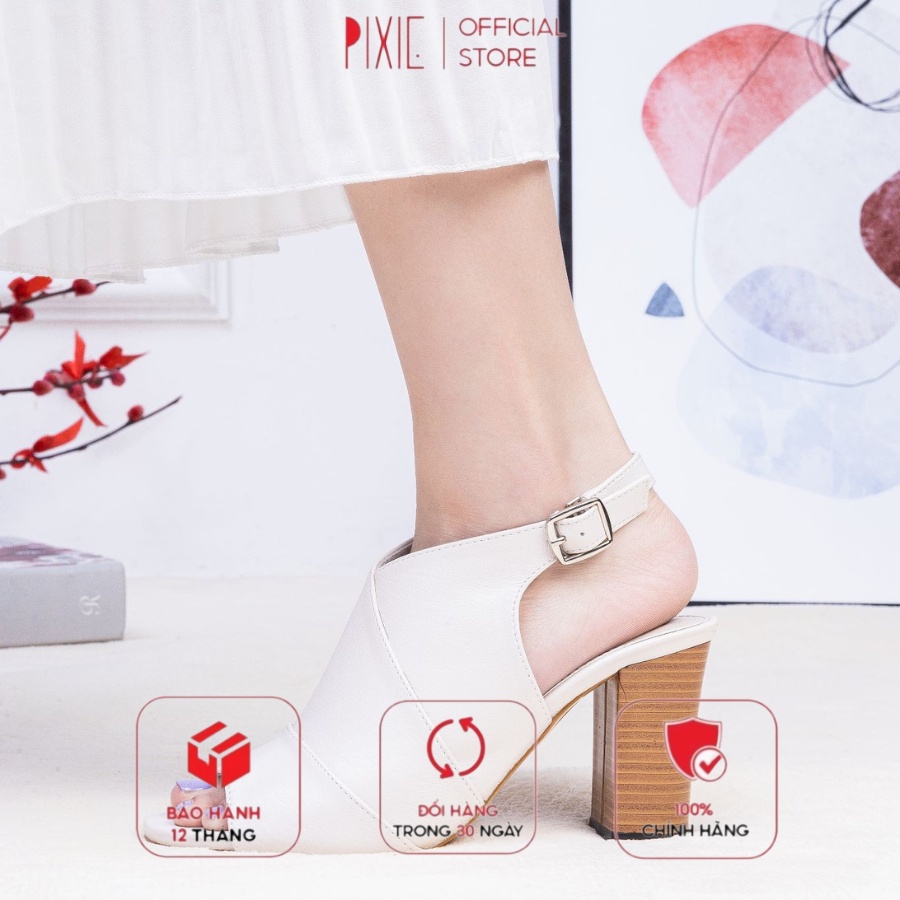 Giày Giả Boot Sapo 8cm Đế Vuông Hở Mũi H032
