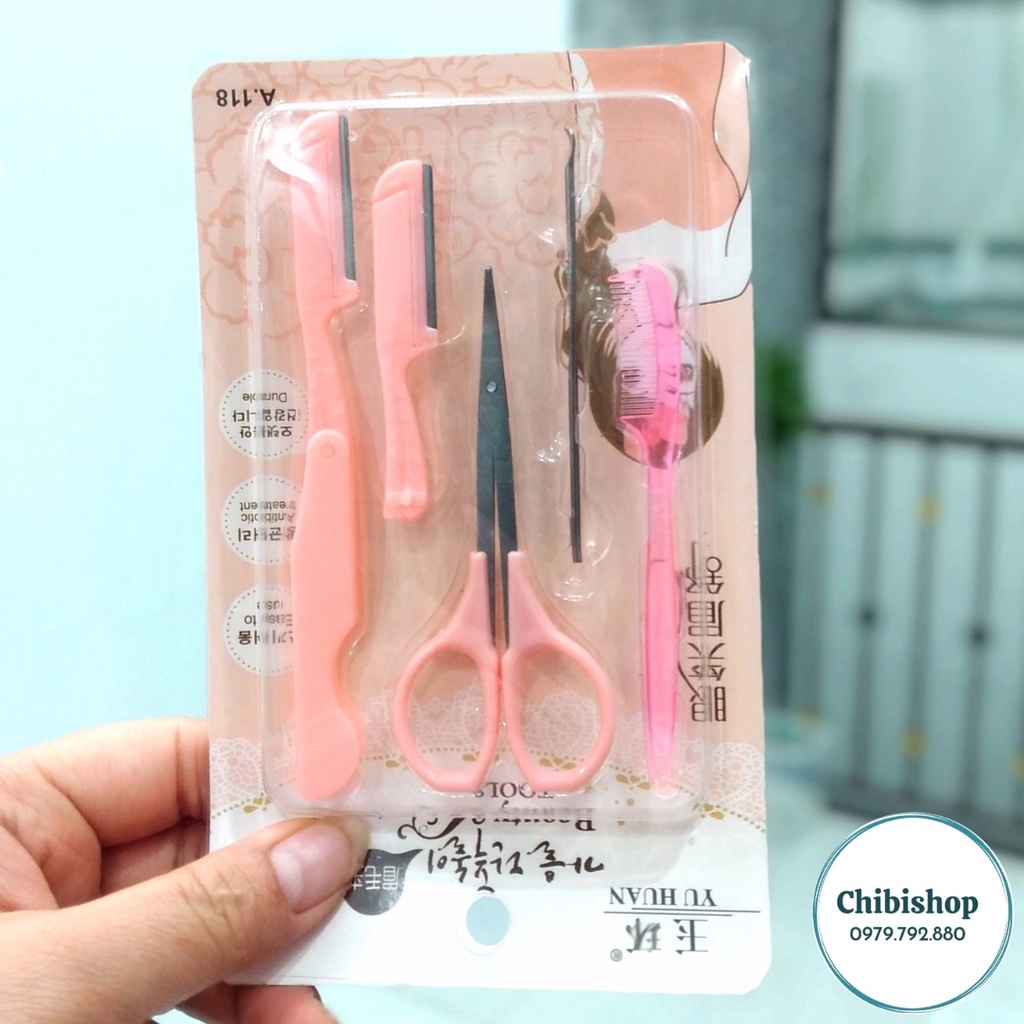 Set dao cạo lông mày 5 món