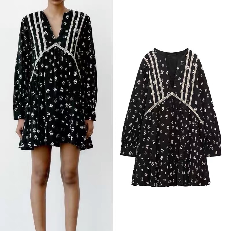 Đầm baby doll đen zara hàng TQXk