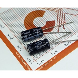 Tụ hóa 330uf 16v 6x12mm p2.5mm