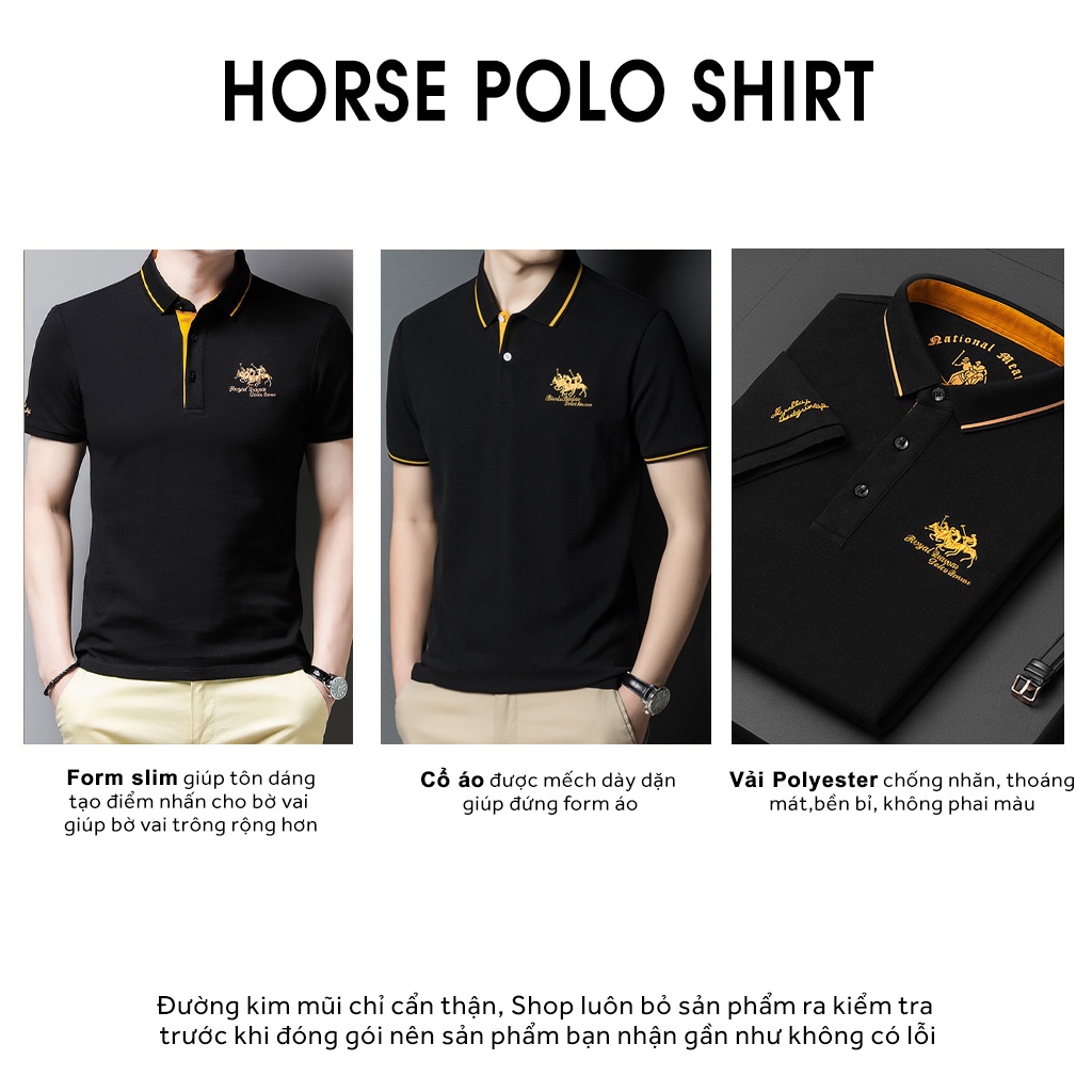 Áo polo nam thêu ngựa HORSE POLO SHIRT - GS08