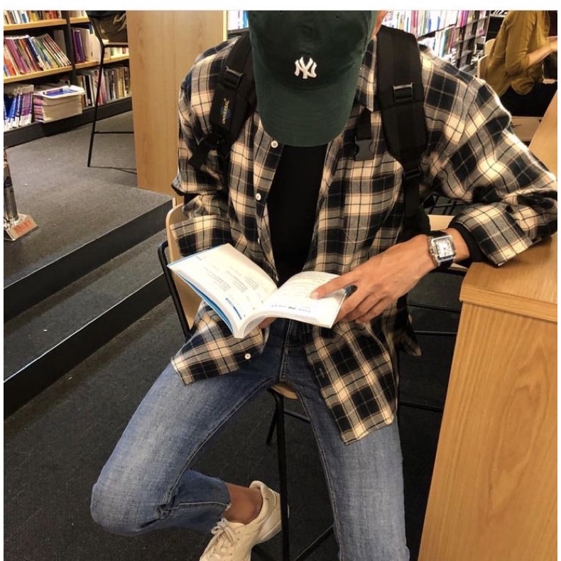 Áo sơ mi caro,flannel secondhand tay dài vintage phong cách Hàn Quốc - Flannel.sg