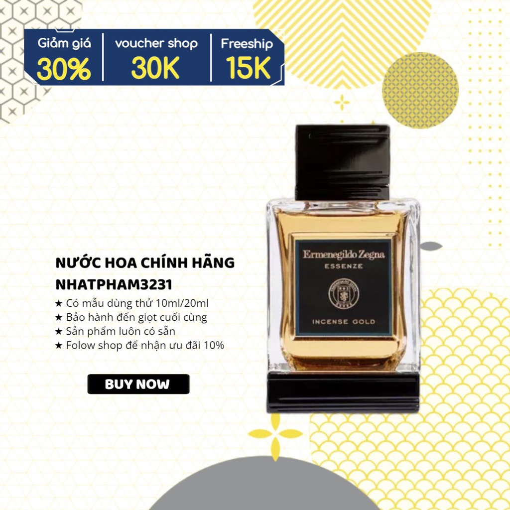 Ermenegildo Zegna - Incense Gold EDT 10ml Nước hoa chính hãng