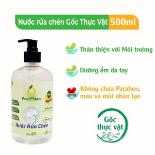 (SẢN PHẨM LÀNH TÍNH/ HỮU CƠ)[AN TOÀN CHO DA NHẠY CẢM]Nước Rửa Chén Gốc Thực Vật Peace Mass Rửa Sạch