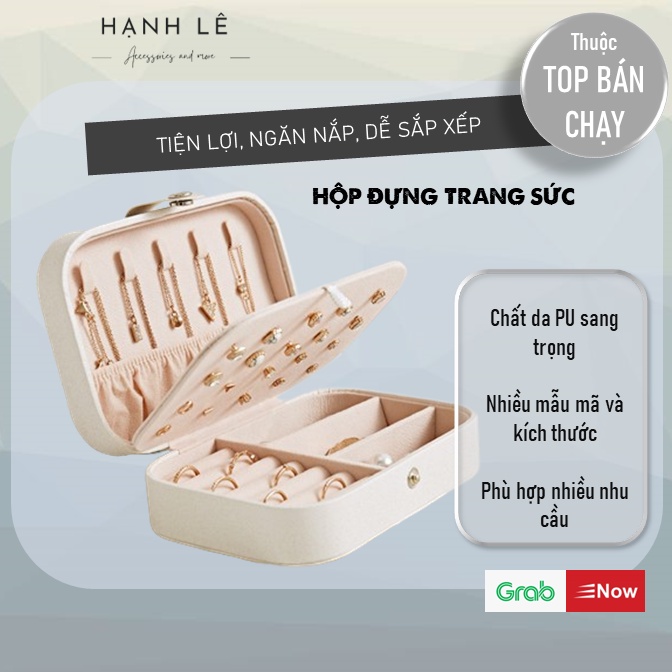 Hộp đựng trang sức, phụ kiện 6 ngăn có kèm khay chất liệu da PU cao cấp dùng để bảo quản trang sức phụ kiện ngăn nắp