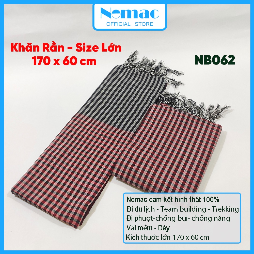 Khăn rằn Nam bộ - Campuchia / Khăn đi phượt Nomac - Vải dày mềm mịn, kích thước lớn 170x60cm/ MÃ N62