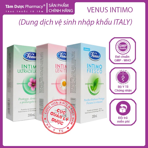 Dung dịch vệ sinh phụ nữ Venus Intimo Hương thơm tự nhiên Hộp 200ml - Nhập khẩu Ý