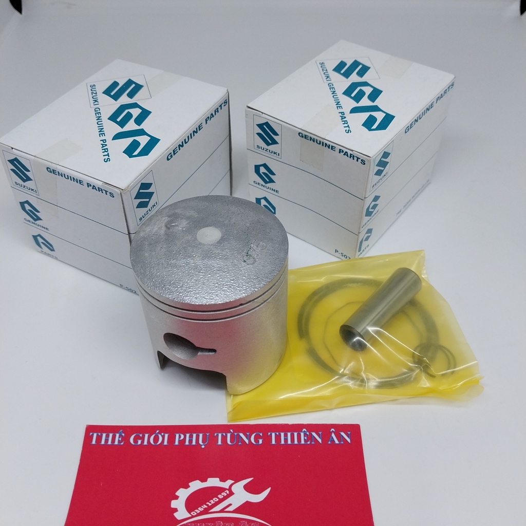 Bộ piston bạc Sport, Xipo, Satria 120, RGV (ART 56mm-Cos 0,COS 1,COS 2,COS 3,COS 4) Zin nhập chính hãng Suzuki Thailand