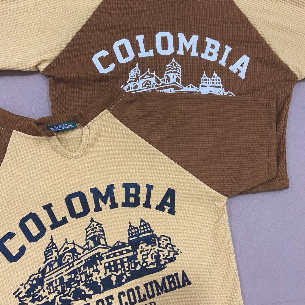 [SALE Hàng Mới Về] Áo croptop COLOMBIA phối tay HOTTREND - ENTYTY SHOP