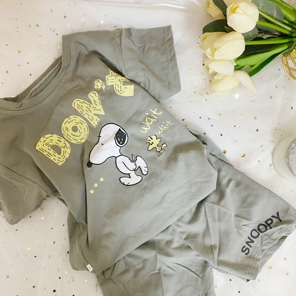 Giao màu ngẫu nhiên - Bộ Cotton Cộc Tay Cực Mát In Hình Don't Cho Bé