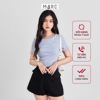 Áo thun nữ MARC FASHION họa tiết hoa viền chỉ màu FATN070121