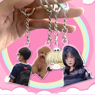 Móc khóa mica cắt theo hình trong ảnh - Móc khóa mica in hình theo yêu cầu - Móc khóa in hình cặp đôi