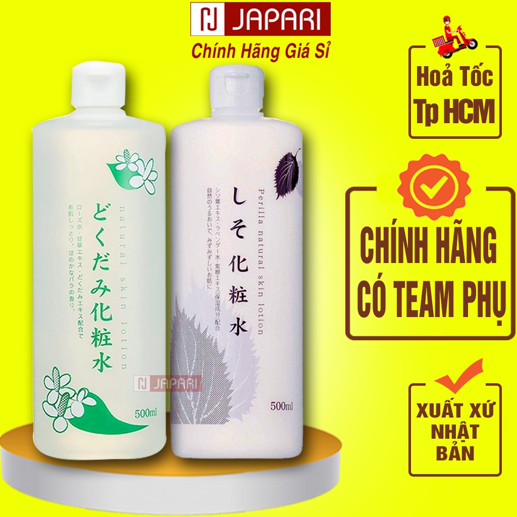 Toner Diếp Cá Dokudami Natural Lotion 500ml CHÍNH HÃNG- Nước Hoa Hồng Diếp Cá Tía Tô Nhật Tonner Da Dầu Mụn/Khô Japari