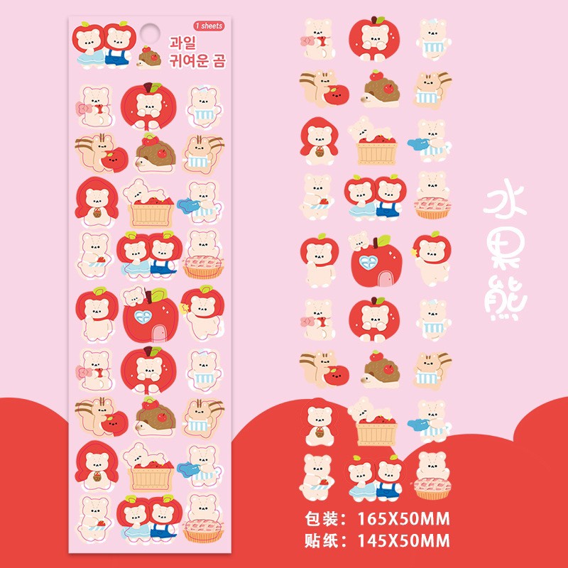 Sticker Dán Gấu Thỏ Phong Cách Hàn Quốc Trang Trí Laptop, Sách Vở Học Tập