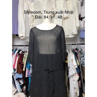 Váy si tuyển 2hand voan chấm bi 1 lớp