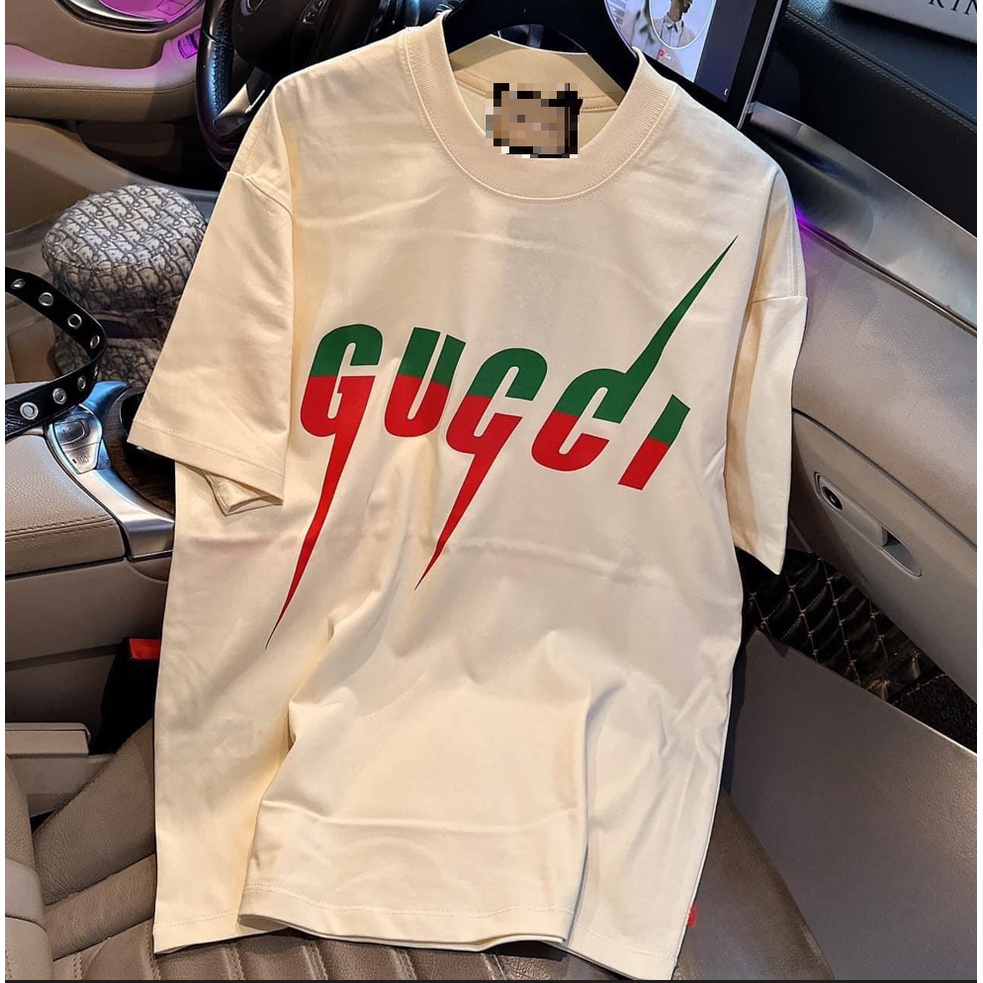 Áo thun nữ Guccci,áo phông cotton su chất trơn unisex form dáng thụng rộng tay lỡ chất màu trắng