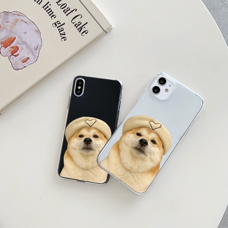 Ốp Điện Thoại Mềm Hình chú chó đội mũ trái tim Cho iPhone 14 13 12 11 Pro Max Xs Max Xr X 7 8 6 6s Plus u577