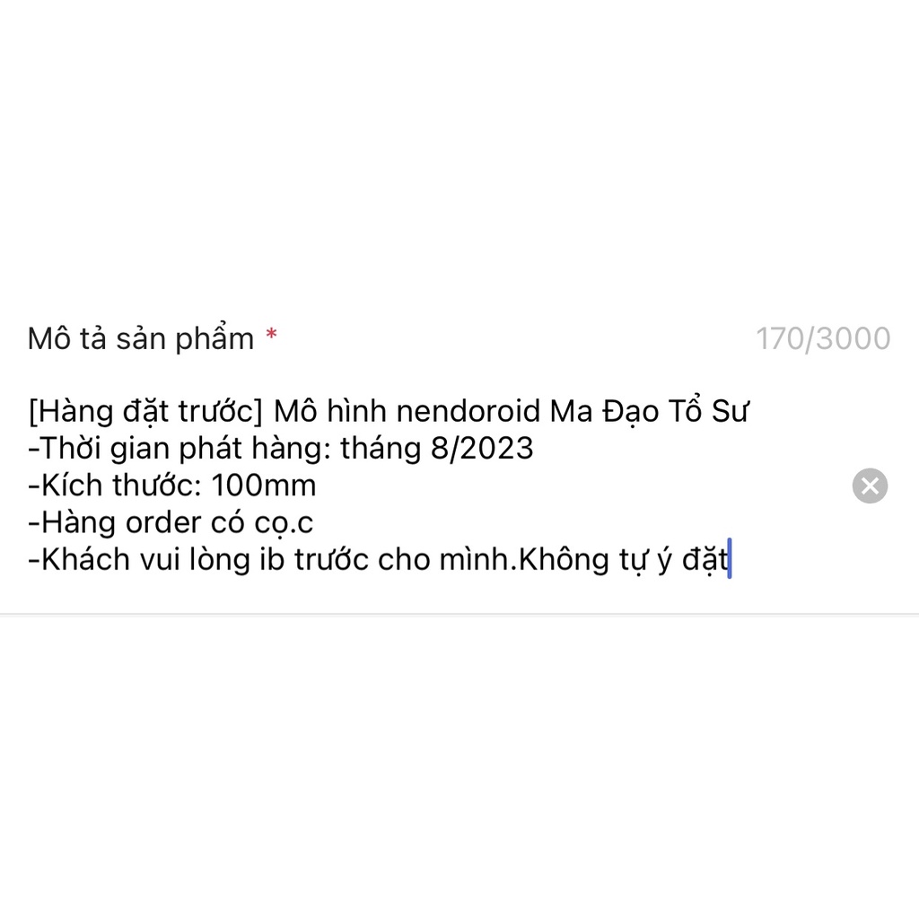 Mô hình nendoroid Ma Đạo Tổ Sư bản giới hạn