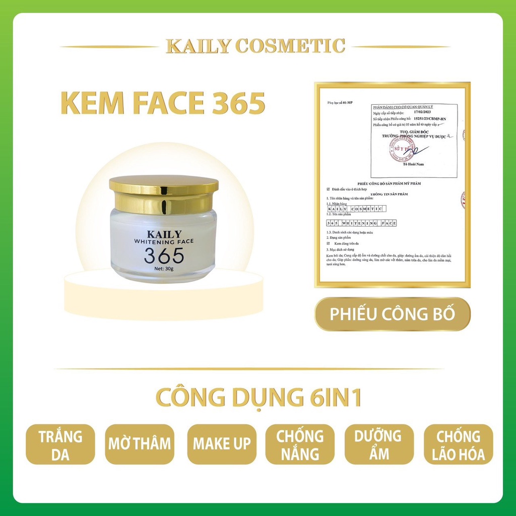 Kem Face 365 - Kem Face 6in1 - Trắng Da, Mờ Thâm, Make up, Chống Nắng, Dưỡng Ẩm, Chống Lão Hóa - KAILY COSMETIC | BigBuy360 - bigbuy360.vn