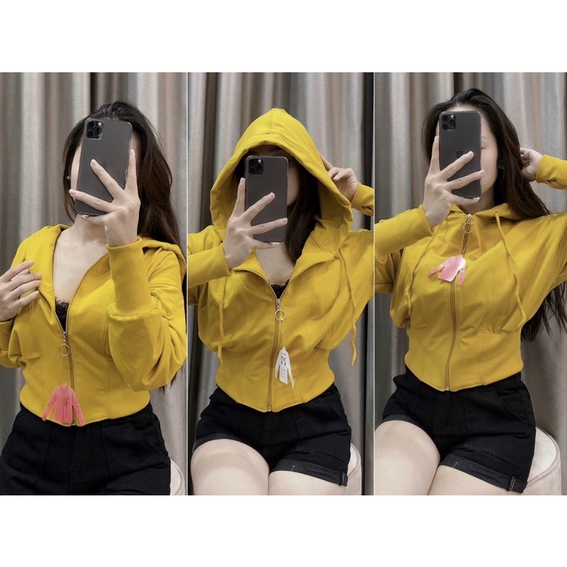 Áo khoác chống nắng lửng Q15 2 túi nón to