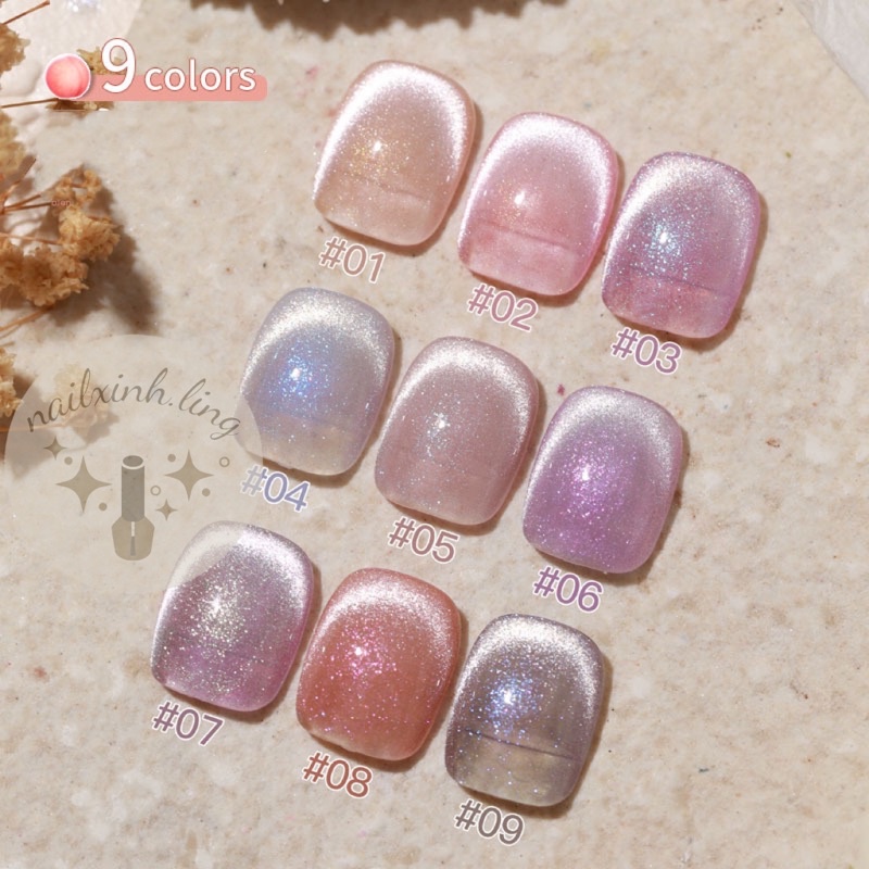 Sơn Gel AS Mắt Mèo Kim Cương Flash Nền Thạch Mã ATM Chai Đỏ