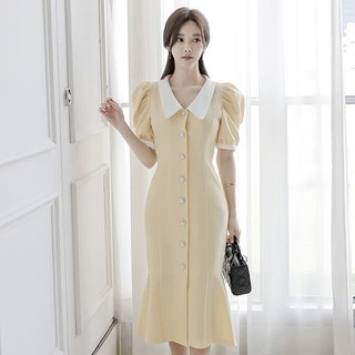 Đầm váy đuôi cá có cổ Hàn hiệu Mijio